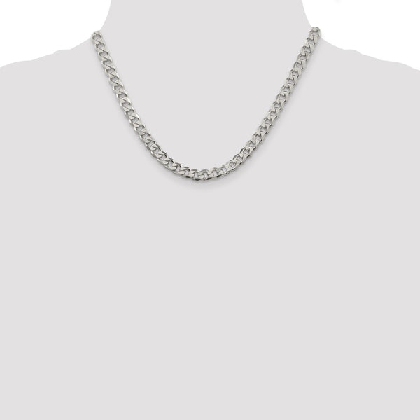 Sterling Silver 7mm PavÃ© Curb Chain