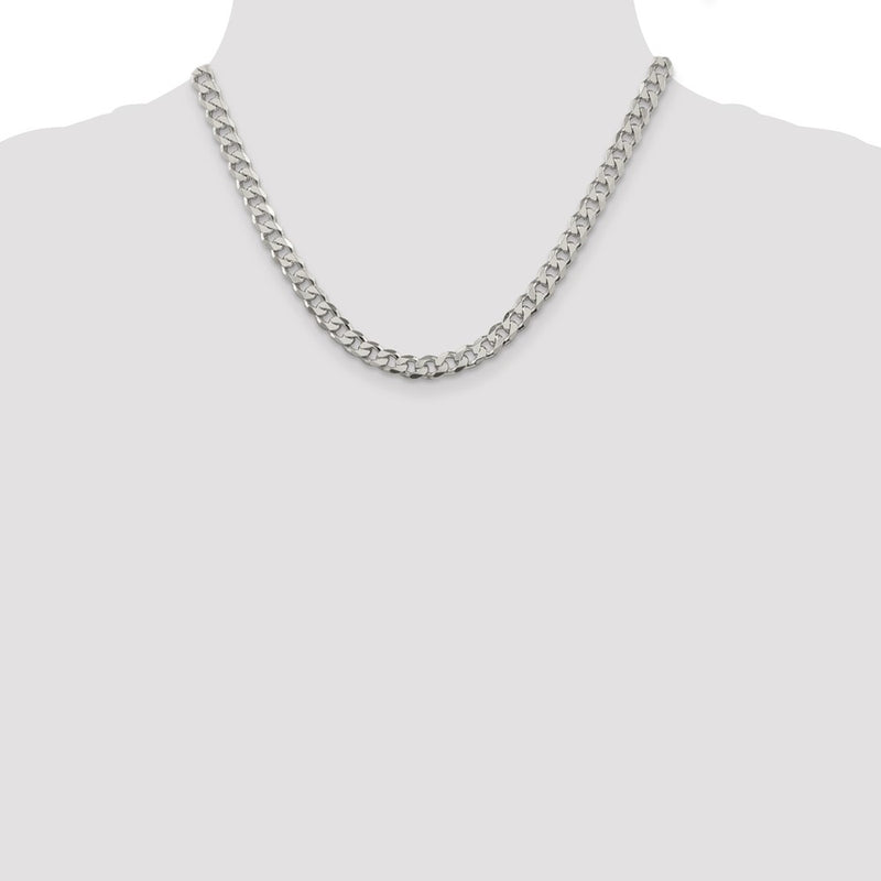 Sterling Silver 7mm PavÃ© Curb Chain