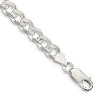 Sterling Silver 7.5mm PavÃ© Curb Chain