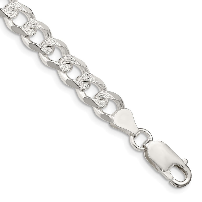 Sterling Silver 7.5mm PavÃ© Curb Chain
