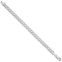 Sterling Silver Rhodium-plated 7.5mm PavÃ© Curb Chain