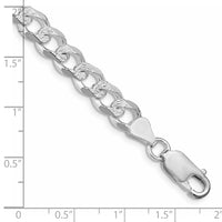 Sterling Silver Rhodium-plated 7.5mm PavÃ© Curb Chain