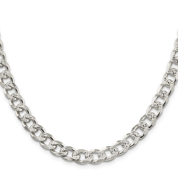 Sterling Silver 8.3mm PavÃ© Curb Chain