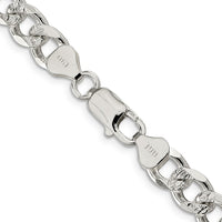 Sterling Silver 8.3mm PavÃ© Curb Chain