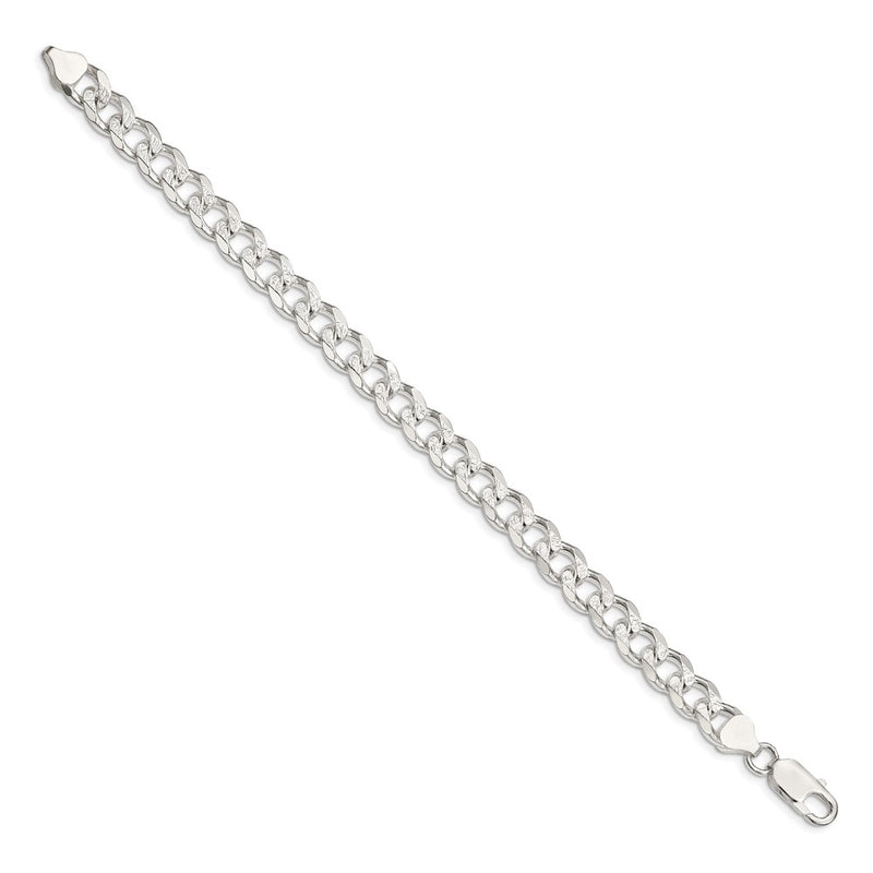 Sterling Silver 8.3mm PavÃ© Curb Chain