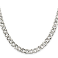 Sterling Silver Rhodium-plated 8.3mm PavÃ© Curb Chain
