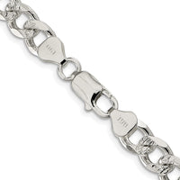 Sterling Silver Rhodium-plated 8.3mm PavÃ© Curb Chain