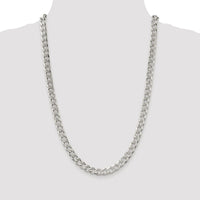 Sterling Silver Rhodium-plated 8.3mm PavÃ© Curb Chain