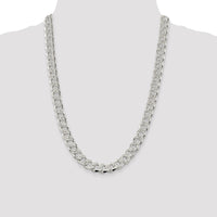 Sterling Silver 11.0mm PavÃ© Curb Chain