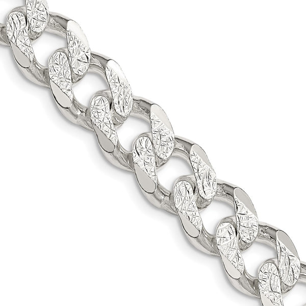 Sterling Silver 11.0mm PavÃ© Curb Chain