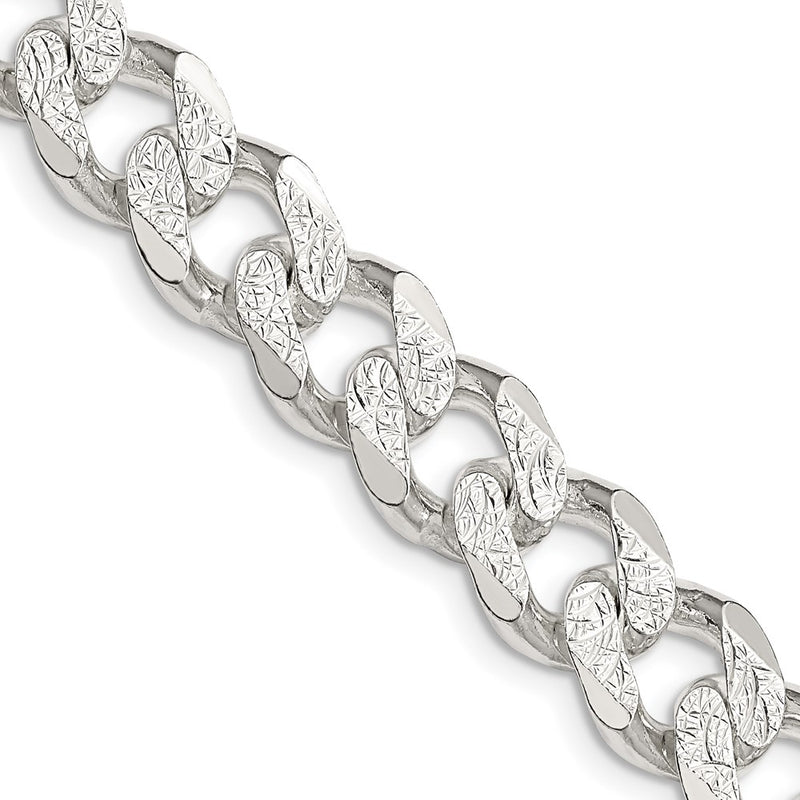 Sterling Silver 11.0mm PavÃ© Curb Chain