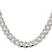 Sterling Silver Rhodium-plated 11.0mm PavÃ© Curb Chain