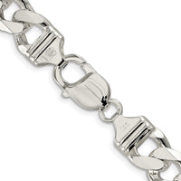 Sterling Silver Rhodium-plated 11.0mm PavÃ© Curb Chain