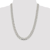 Sterling Silver Rhodium-plated 11.0mm PavÃ© Curb Chain