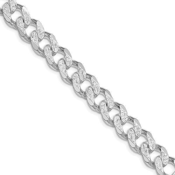 Sterling Silver Rhodium-plated 11.0mm PavÃ© Curb Chain