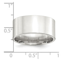 Sterling Silver 10mm Comfort Fit Flat Size 9.5 Band