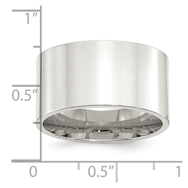 Sterling Silver 12mm Comfort Fit Flat Size 13 Band