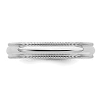 Sterling Silver Rhodium-plated 4mm Comfort Fit Milgrain Size 8.5 Band