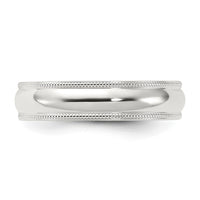 Sterling Silver 5mm Milgrain Comfort Fit Size 9.5 Band