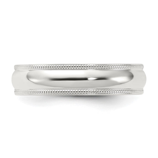 Sterling Silver 5mm Milgrain Comfort Fit Size 7 Band