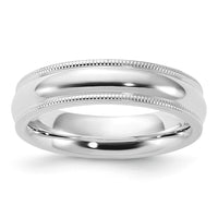 Sterling Silver 5mm Milgrain Comfort Fit Size 9.5 Band