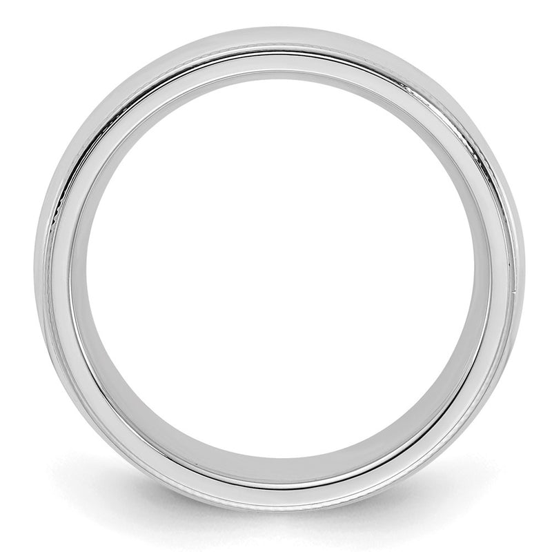 Sterling Silver Rhodium-plated 5mm Comfort Fit Milgrain Size 5.5 Band