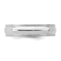 Sterling Silver Rhodium-plated 5mm Comfort Fit Milgrain Size 5.5 Band