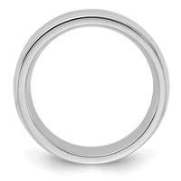 Sterling Silver Rhodium-plated 6mm Comfort Fit Milgrain Size 7.5 Band