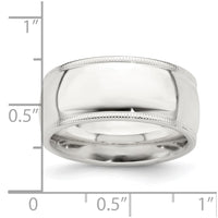 Sterling Silver 9mm Milgrain Comfort Fit Band