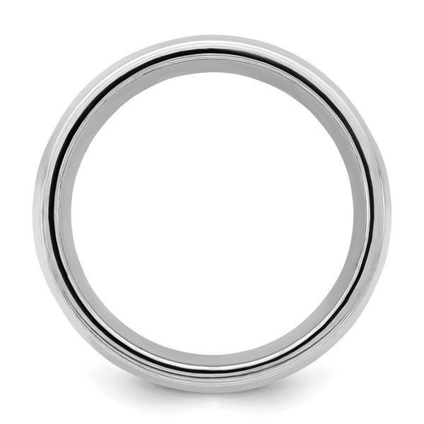 Sterling Silver Rhodium-plated 9mm Comfort Fit Milgrain Size 9.5 Band