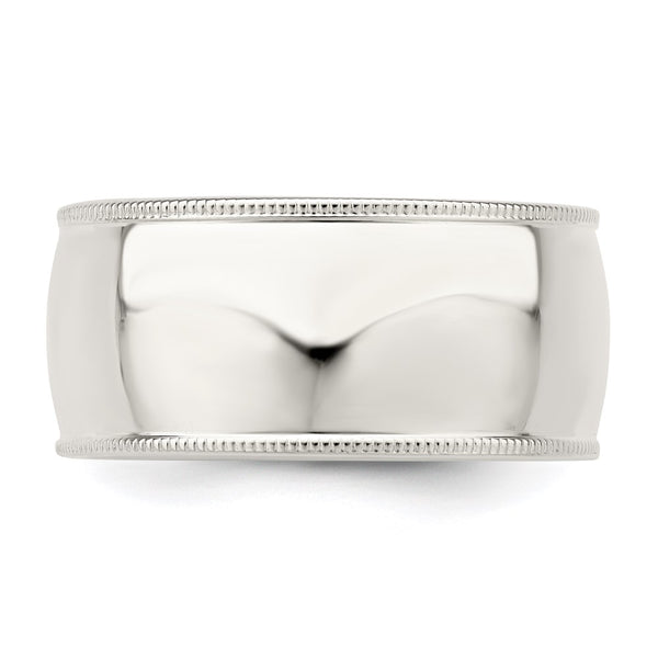 Sterling Silver 10mm Comfort Fit Milgrain Size 6.5 Band