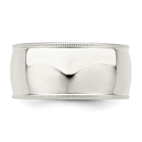 Sterling Silver 10mm Comfort Fit Milgrain Size 4.5 Band