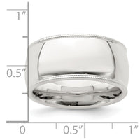 Sterling Silver 10mm Comfort Fit Milgrain Size 4.5 Band