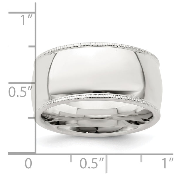 Sterling Silver 10mm Comfort Fit Milgrain Size 4.5 Band