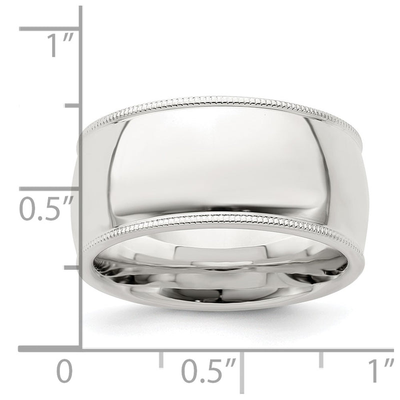 Sterling Silver 10mm Comfort Fit Milgrain Size 4.5 Band