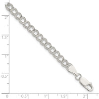 Sterling Silver 5mm Double Link Charm Bracelet