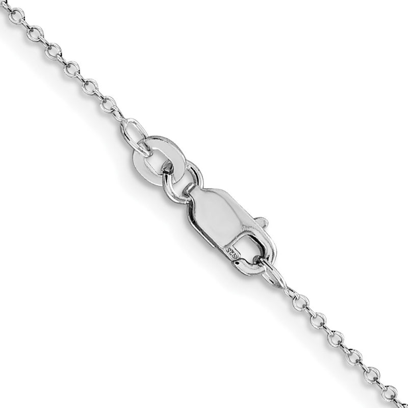 Sterling Silver Rhodium-plated 1mm Cable Chain