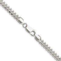 Sterling Silver Rhodium-plated Polished 5.7mm Domed Curb Chain