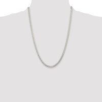 Sterling Silver Rhodium-plated Polished 5.7mm Domed Curb Chain