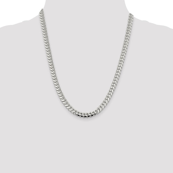 Sterling Silver 7.0mm Polished Domed Curb Chain