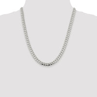 Sterling Silver Rhodium-plated 7.8mm Polished Domed Curb Chain