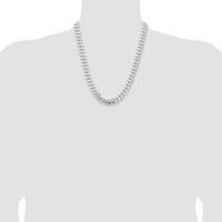 Sterling Silver Rhodium-plated 10.7mm Polished Domed Curb Chain
