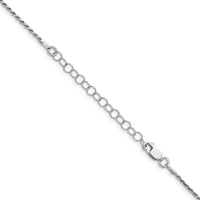 Sterling Silver Rhodium-plated 1.5mm Diamond-cut Rope Chain w/2in ext.