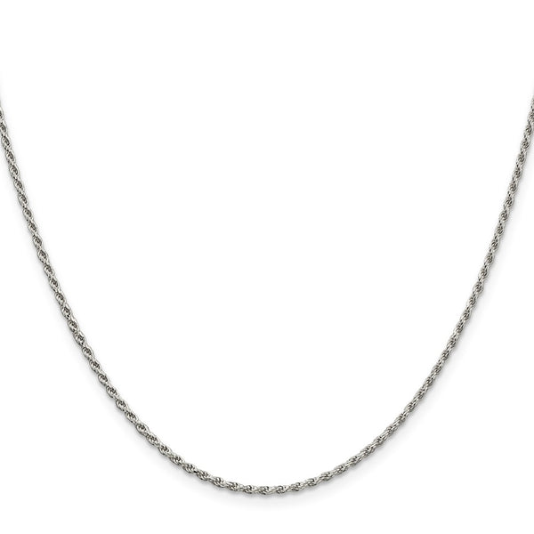 Sterling Silver 1.7mm Diamond-cut Rope Chain