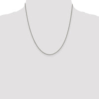 Sterling Silver Rhodium-plated 1.7mm Diamond-cut Rope Chain