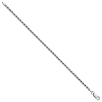 Sterling Silver Rhodium-plated 2.25mm Diamond-cut Rope Chain