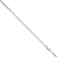 Sterling Silver 2.75mm Diamond-cut Rope Chain w/4in ext.