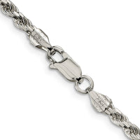 Sterling Silver 3.2mm Diamond-cut Rope Chain