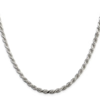 Sterling Silver 4.25mm Diamond-cut Rope Chain