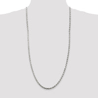 Sterling Silver 4.25mm Diamond-cut Rope Chain